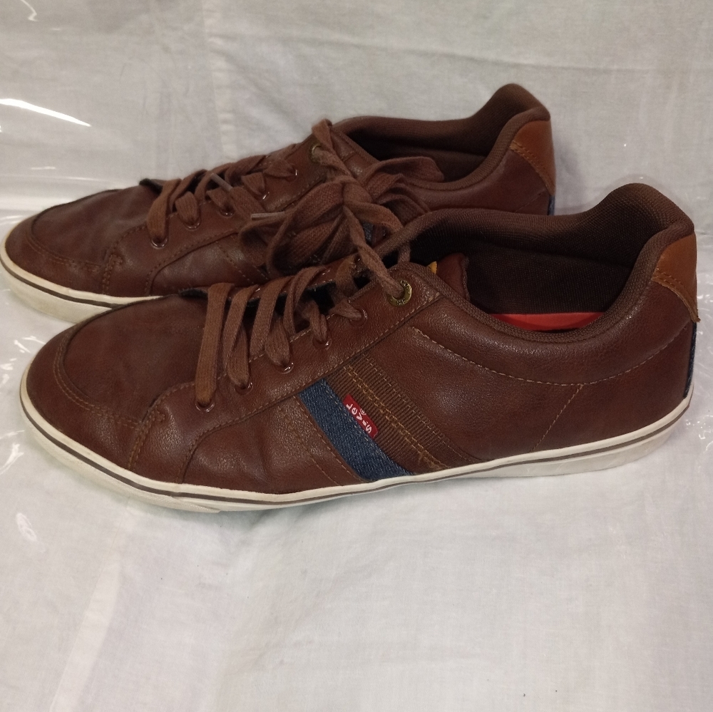 Levi's Comfort Faux Leather Sneakers Brown Size 11 Low Top